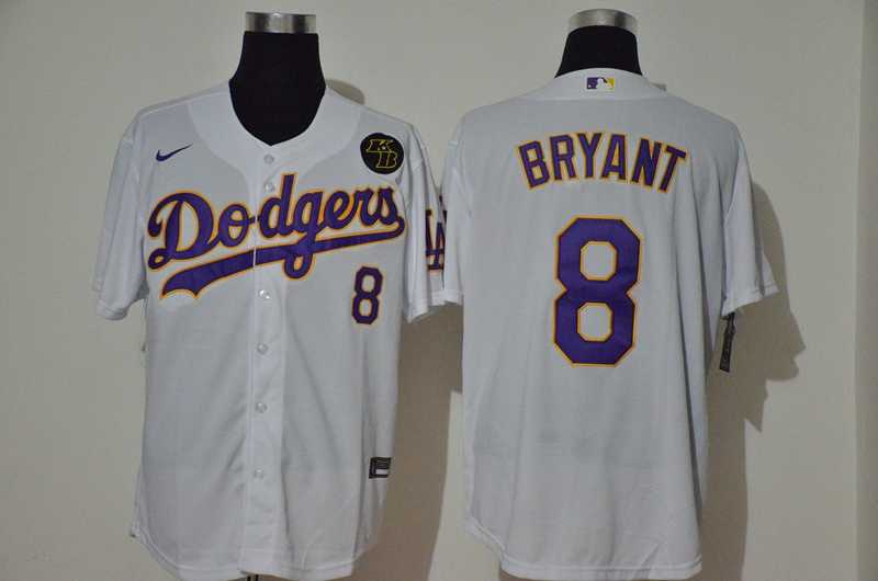 Dodgers 8 Kobe Bryant White 2020 Nike KB Cool Base Jersey,We sell and wholesale Dodgers 8 Kobe Bryant White 2020 Nike KB Cool Base Jersey on line form chian!